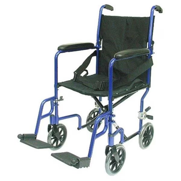 Karman Healthcare LT-2017-BL Transport Wheelchair-Blue, Karman Healthcare, Mfr#: LT-2017-BL